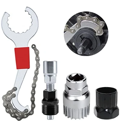 Afbeelding van GKZB fiets cassette removal tool kettingzweep met zwengeltrekker en binnenlagerverwijderaar 5 11 voudig compatibel zwengel ketting as demontage gereedschap