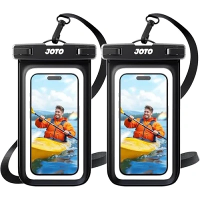Afbeelding van JOTO 2 Stuks Universele Waterdichte Telefoonhoes, IPX8 Onderwater Droge Zak voor iPhone 13 Pro Max Mini 12 11 Xs XR X 8 7 6S, Galaxy S20 Ultra/S10/S9/S8, Note 10+/10/9/8, tot 7&#039;&#039; Zwart