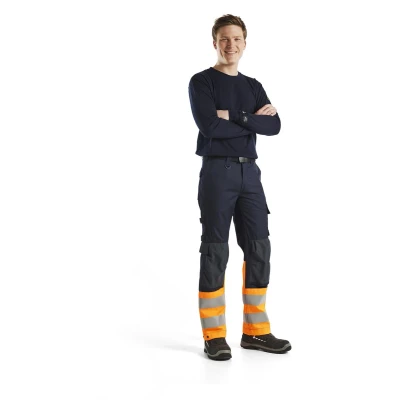 Afbeelding van Blaklader Multinorm inherent werkbroek 1488 1513 Marineblauw/Oranje C44