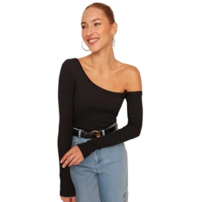 Afbeelding van Trendyol TWOAW23BZ00475 Volwassenen Vrouwen Blouse Single pack Zwart L