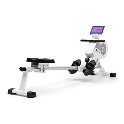 Afbeelding van Capital Sports Stream M1 Magnetische Roeitrainer Roeimachine 8 Standen Magneetweerstand Tablethouder Trainingscomputer Met LCD Display Aluminium Wit