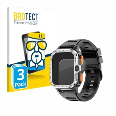 Afbeelding van BROTECT Screenprotector voor HS Smartwatch 2&quot; Folie Beschermfolie Beschermglas transparant (3 Stuks)