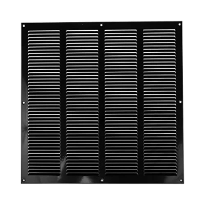 Afbeelding van 40 cm x zwart ventilatierooster afdekking voor binnen en buitenluchtinlaat verwarmings , koel ventilatietoepassingen (400 400 mm, zwart)