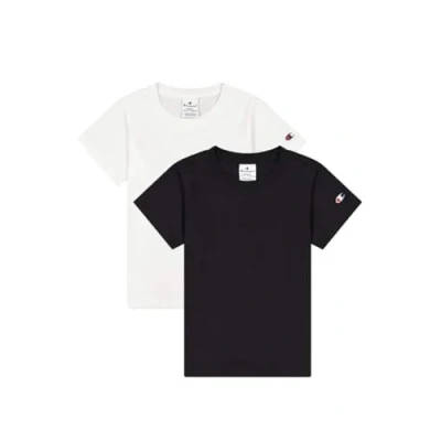 Afbeelding van Champion Classic Crewneck 2 PACK Tshirt basic voor kinderen, Maat: 150/155, White/new black