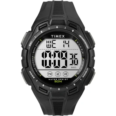Afbeelding van Timex Sport 43 mm herenhorloge zwarte harsband, digitale wijzerplaat, kast, TW5M61700