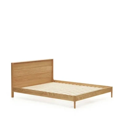 Afbeelding van Kave Home Lenon bed in hout en eikenfineer voor matras 180 x 200 cm