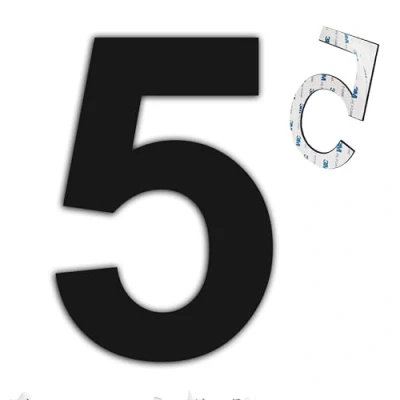Afbeelding van nanlyiau 4 in/10,2 cm zelfklevende huisnummers zwart mat roestvrij staal huisnummer waterdicht, roestbestendig en corrosiebestendig (paste black 4in5)