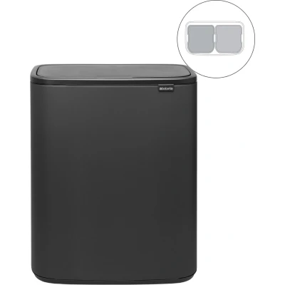 Afbeelding van Brabantia Bo Touch Bin Prullenbak 2 x 30 liter Mineral Infinite Grey