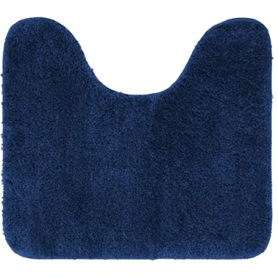 Afbeelding van Brandsseller WC mat 45x50 cm met uitsparing van zachte microvezelstof antislip badmat voor toilet blauw