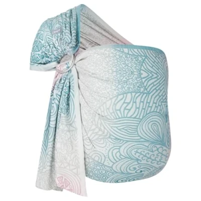 Afbeelding van Hoppediz Ring Sling, babydraagdoek vanaf de geboorte, 100% kbA katoen, design Jaipur crème