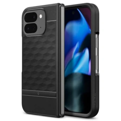Afbeelding van Caseology Parallax voor Google Pixel 9 Pro Fold Case [3D Hexa Cube Design] [Air Space Technology Protection] Beschermhoes Matte Black