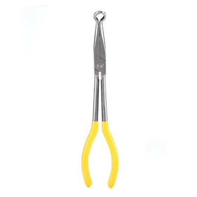 Afbeelding van Akozon gebogen neustang, 270 mm, extra lange stalen tangen, handgereedschap, reparatie, 45 graden, 90 neus, reparatieset voor thuis (O vorm)
