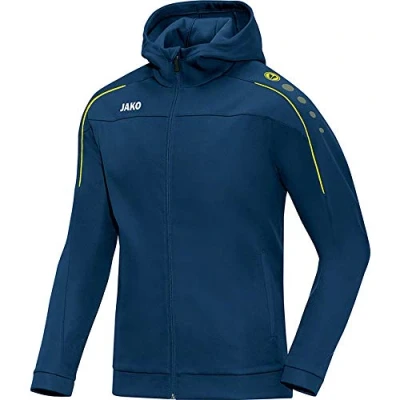 Afbeelding van JAKO Klassiek Jack Met Capuchon, Uniseks Volwassene, Nachtblauw/Citro, 4XL