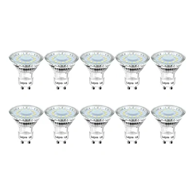 Afbeelding van Lepro GU10 ledlamp, 4 W, 325 lumen, vervangt 50 W halogeenlampen, 5000 Kelvin koud wit, stralingshoek van 110 graden, reflectorlampen, 10 stuks