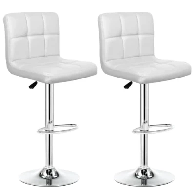 Afbeelding van IntimaTe WM Heart Set van 2 barkrukken, barstoel met rugleuning en robuuste voet, in hoogte verstelbare barkruk, moderne draaistruk voor keuken bars, dik gewatteerd zitkussen,43 x 43 110 cm
