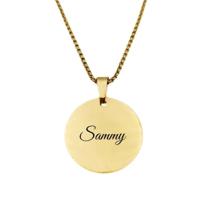 Afbeelding van Ketting RVS Met Naam Gravering Sammy Goud Rond