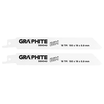 Afbeelding van graphite reciprozaagblad 150x19x0.9 18tpi 2 stuks 56h040