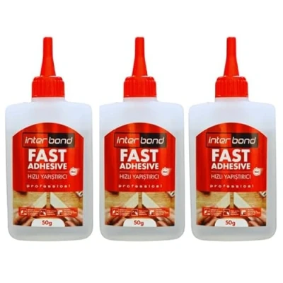 Afbeelding van Interbond Secondelijm extra sterk, 50 g, 3 stuks, montagelijm, stoflijm en keramische lijm, universele lijm voor professionele reparaties, ideale kunststof, metaal, hout keramiek
