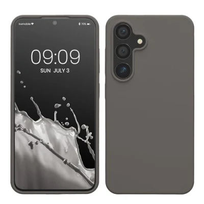 Afbeelding van kwmobile telefoonhoesje compatibel met Samsung Galaxy S24 hoesje Zachte case voor smartphone Back cover in steengrijs