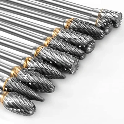 Afbeelding van Wolfraamcarbide roterende bramen set voor gereedschap, 10 stuks 1/8 inch schacht geschikt rotatiegereedschap DIY houtbewerking snijwerk, slijpen, metalen polijsten, graveren, boren