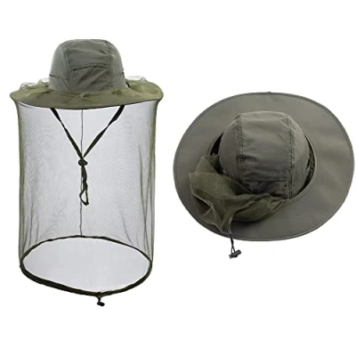 Afbeelding van Hunterbee Army Green Imker bijenteelt hoed/Mosquito Insect hoed/Mesh Bug gezicht Schilden
