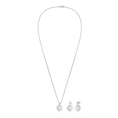 Afbeelding van Elli SET Structured Oorbellen, Dames, Maat: 45, Silber