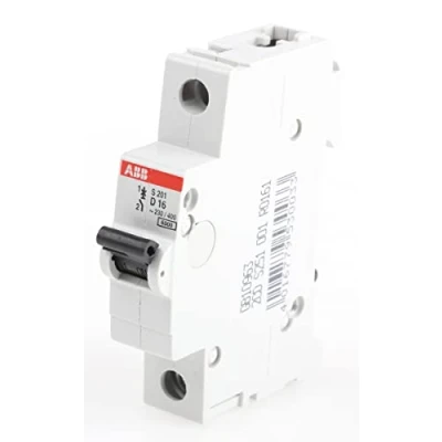 Afbeelding van Abb s201 installatieautomaat 1p d karakteristiek 16a iec en 60898 1 6 ka iec60947 2 10 module breedte 17 5mm 2cds251001r0161