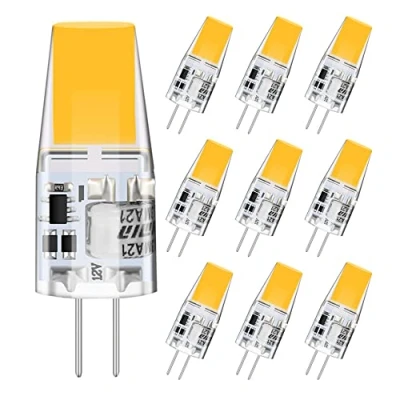 Afbeelding van G4 LED lampen, Niet dimbaar 3 W gloeilampen, 3000 K, warm wit, 300 lm, vervanging voor 30 halogeenlampen, 12 V AC/DC, 360 stralingshoek, pak van 10