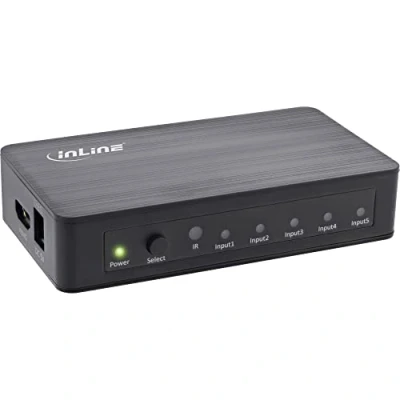 Afbeelding van InLine HDMI schakelaar, 5 voudig, 4K2K@60Hz, HDCP 2.2, Schakeldoos