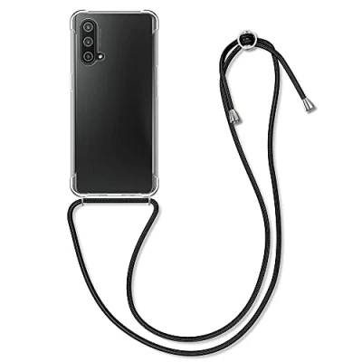 Afbeelding van kwmobile telefoonhoesje geschikt voor OnePlus Nord CE 5G Hoesje met telefoonkoord Back cover in zwart / transparant