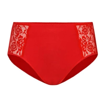 Afbeelding van Teyli Ondergoed voor dames van hoogwaardig katoen slips damesondergoed panty&#039;s versierd met kant, rood, 5XL grote maten