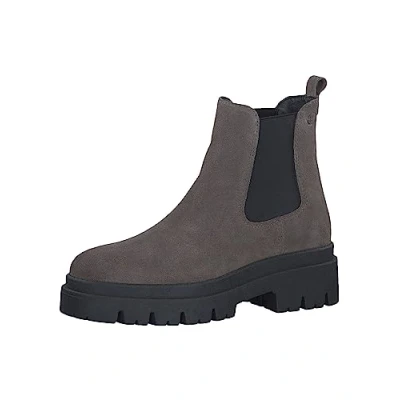 Afbeelding van Tamaris Enkellaarsjes met plateauzool grey, Dames, Maat: 37, Grey Veloursleer