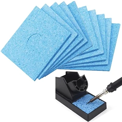 Afbeelding van Ijzer Tip Reiniger Het Elektrisch Lassen Reinigen Spons Soldeer Schoonmaken10 Stuks Soldeerbout Reinigingsspons Verdikte 5,5 * Cm Vierkant Hittebestendig Kop