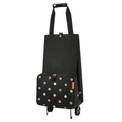 Afbeelding van Reisenthel Foldabletrolley Boodschappentrolley Opvouwbaar 30L Dots Zwart