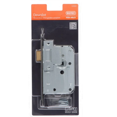 Afbeelding van Nemef_YALE 1255 Loopslot DM50mm krukgat 8mm voorplaat zwart gelakt 20x174mm afgerond messing dagschoot DR 1+3/2+4 P000047582 350 100