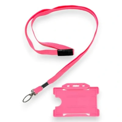 Afbeelding van ALG ID Cards® Roze Card Badge Houder Lanyard Kaarthouder Nekriem met Metalen Clip &amp; Veiligheid Breakaway Release voor Pashouder