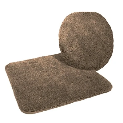 Afbeelding van Kinzler J 10053/52 microvezel badmatset 2 delig = WC dekselovertrek 47x50 cm + mat zonder uitsparing 50x55 cm, bruin