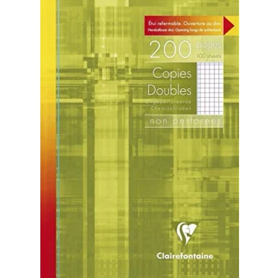 Afbeelding van Etui met dubbele bladen A4 100 niet geperforeerde geruit 5x5mm + kantlijn