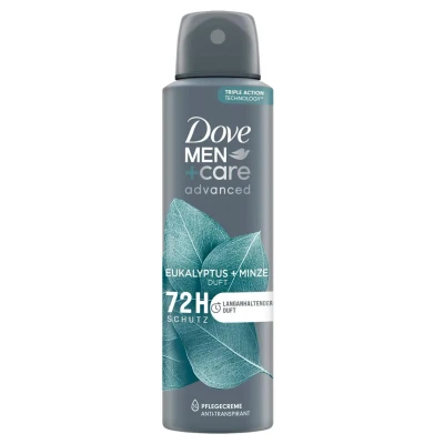 Afbeelding van Dove Men+Care Advanced deodorantspray eucalyptus + munt, beschermt 72 uur tegen lichaamsgeur en zweet, 150 ml