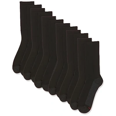 Afbeelding van Heren Comfortblend® Max Kussen Crew Sock 6 Pack (MC10/6), Zwart, 40 46 EU