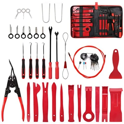 Afbeelding van Auto Deurpaneel Bevestigingsmiddel Removal Tool, Aohoo 43tlg voor Audio, DVD en Nevigation Tool om Panel met Set te Verwijderen Trim Voertuig Dash