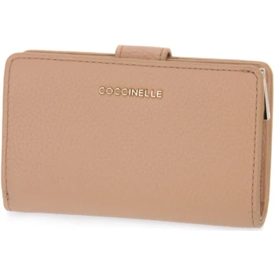 Afbeelding van COCCINELLE METALLIC SOFT PORTEMONNEE KLEIN LEDER BEIGE