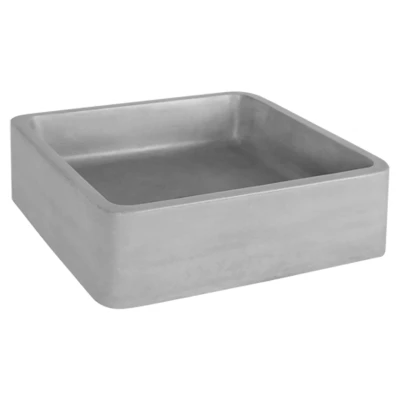 Afbeelding van Differnz Marba opbouw wastafel 40x40cm lichtgrijs beton