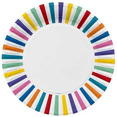 Afbeelding van Folat Borden Strepen Color Pop 23 cm 8 stuks