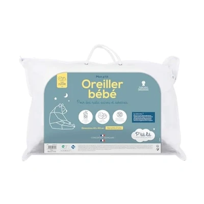 Afbeelding van P&#039;TIT LIT Babykussen, kinderkussen 40 x 60 cm, overtrek 100% katoen, anti mijt, hypoallergeen, Oeko Tex