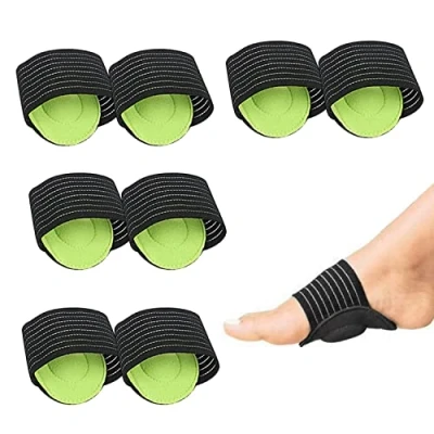 Afbeelding van Boog Ondersteuning,4 Paar Extra Dikke Demping Compressie Ondersteuning Gedempte Plantaire Fasciitis Orthopedische Platte Voeten Orthotische Inlegzolen Voetpad
