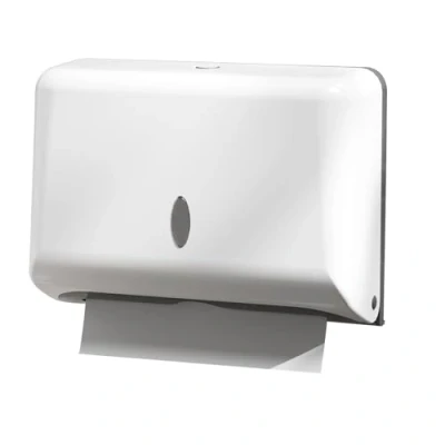 Afbeelding van NICEME papieren handdoekdispenser, handdoekdispenser zonder boren, wandgemonteerde tissue boxdispenser voor multifold handdoeken wc papier opslag afsluitbaar tot 200 vellen wit