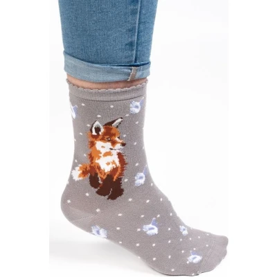 Afbeelding van Wrendale sokken Vos (grijs) &#039;Born to be Wild&#039; Fox socks