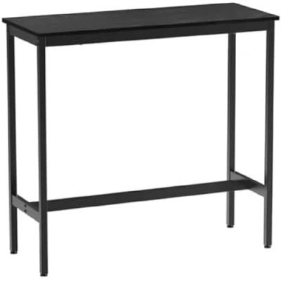 Afbeelding van VASAGLE Bar, keuken, pub eettafel, hoge tafel, stevig stalen frame, 40 x 140 90 cm, eenvoudige montage, industrieel ontwerp, Ebbenhout inkt zwart LBT140B56, spaanplaat van gelegeerd hout, 140L cm