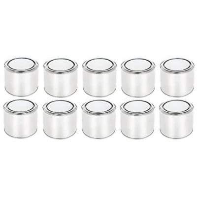Afbeelding van BenBow Blikdoos 10 x 500 ml met drukdeksel luchtdicht, ondoorzichtig, leeg, rond bewaardoos
